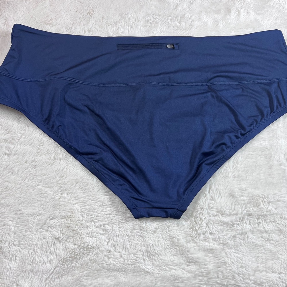 Nike Women's Swim High Waist Bikini Bottoms Navy Blue NESSA276 Plus Size 3X NEW - Picture 12 of 14